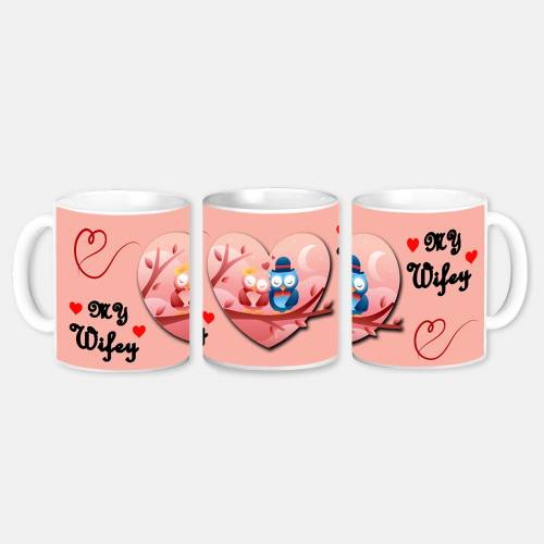 Brand Name Happy Valentines Day Coffee Mug | Gifts For Girlfriend Boyfriend Husband Wife | Ceramic Mug 350 Ml | Valentine Day Gift